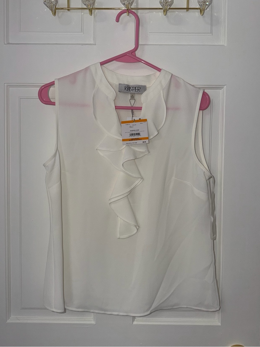 🤍 NWT Kasper Ruffle Front Sleeveless Shell Top 🤍 - Picture 4 of 4